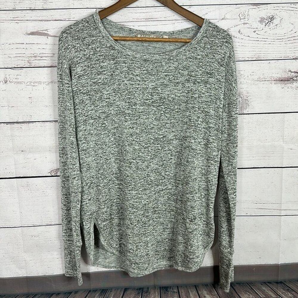 Athleta Top Shirt Tunic Womens Small Gray Lomboard boxy‎ Long Sleeve Soft Yoga - Picture 3 of 10